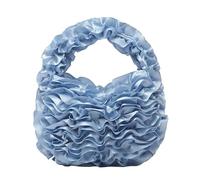 CHAKAE Luxury Crinkle Texture Lace Ruffed Handbag Various Carrying Option Lightweight Top Handle Bag For Women And Girls Polyester Handbag