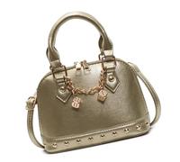 CHAKAE Modern Women's Glossy PU Shoulder Bag Handbag Fashion Crossbody Bags With Stylish Rivet Detailing For Various Occasion Elegant Women's Handbag