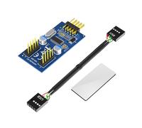 CHAKAE Motherboards 9Pin USB Header Splitter Female 1 To 2 Female Extension Cable Adapter Desktop 9Pin USB2.0 HUBs Connectors Internal USB Connectors