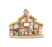 CHAKAE Nativity Scene with Light Kids Nativity Set With LED Light Christmas Indoor Scene Figurines Table top Playsets