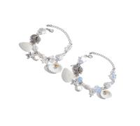 CHAKAE Pack Of 2 Sea Beads Comfortable Wrist Jewelry And Alloy Texture For Individualistic Jewelry Seekers Natural Shell Set For Women