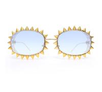 CHAKAE Popular Metal Studded Oval Frame Sun Glasses For Youth Fashion Enthusiasts Eyeglasses For Various Occasion And Outift Fashion Party Eyewears