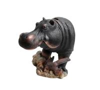 CHAKAE Resins Lovely Hippos Aquariums Ornaments Aquariums Ornaments Air Bubbler For Home And Office Tanks Unique Fish Tanks Decoration