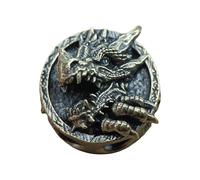 CHAKAE Sturdy Brass Dragon Pendant Accessory With Paracord For Outdoor Camping Hiking Survival And Craft Projects Hiking Travel Pendant