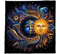 CHAKAE Tarots Card Tablecloth Altars Cloth Moon & Sun Astrologys Tablecloth Divinations Card Cloth Tapestry Wall Decors