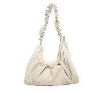 CHAKAE Unique Pleated Nylon Shoulder Bag For Women Lightweight Crossbody With Ample Storage Pleated Strap Shopping