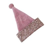 CHAKAE Warm Santa Hats Blingbling Champagne Sequins Thicken Plush For Holiday Christmas New Year Symbol Caps With Furry Brim Christmas Sequins Hat Adults Kids Women Bulk