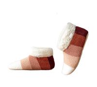 CHAKAE Winter Thermal Fleece Lined Floor Socks For Men And Women Thick Warm Knitted Antislip Bottom Ankle Slipper Grips Socks Indoor Slipper