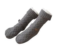 CHAKAE Women Men Winter Warm Nonslip Slipper Socks Thermal Fleece Lined Christmas Knitted Floor Socks With Grippers And Button Warm Thermal