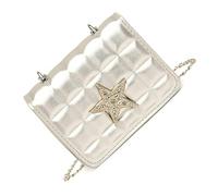 CHAKAE Women Small Square Bag Rhinestones Star Shoulder Bag Chain Stylish Crossbody PU Leather Dating For Work Rhinestones Star Shoulder For Women Square Crossbody Dating