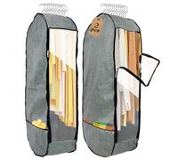 Chakera 50”Garment Bags for Hanging Clothes, Large Breathable Garment Bag for Closet Storage with 10”Gusseted,Clear Clothing Storage Garment Cover for Dress Sweater with Double Zipper,2 Packs,Grey