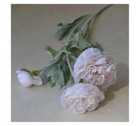 CHAKEUZND Artificial Moisturizing Latex, Pack Of 5 Multicolor Artificial 3-Head Flocked Lotus Silk Flowers 50cm Long 4-8cm Diameter(Light Pink)