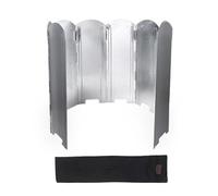 CHAKEUZND camp stove windshield, Camping Stove Wind Blocker with Air Flow Grooves Assembly Pins Ground Insertion