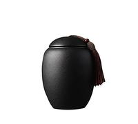 CHAKEUZND Pet Coffin， Black Ceramic Memorial Cremation Urns For Pet And Human Ashes Multiple Sizes(1 600ml)