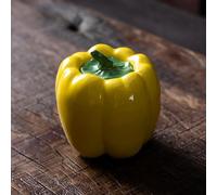 CHAKEUZND Pet Coffin， Ceramic Cremation Keepsake Urns Memorial Fruits And Vegetables Multicolor Pack Of 4(Yellow Bell Pepper)