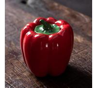 CHAKEUZND Pet Coffin， Ceramic Cremation Keepsake Urns Memorial Fruits And Vegetables Multicolor Pack Of 4(Red Bell Pepper)