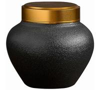 CHAKEUZND Pet Coffin， Handcrafted Ceramic Cremation Urn Holds 10 Cubic Inches For Humans And Pets Multicolor(Black)