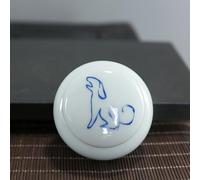 CHAKEUZND Pet Coffin， Mini Ceramic Urn With Chinese Zodiac Design For Human Ashes Keepsake(Dog)