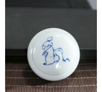 CHAKEUZND Pet Coffin， Mini Ceramic Urn With Chinese Zodiac Design For Human Ashes Keepsake(Rat)