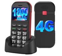 CHAKEYAKE 4G Unlocked Basic Mobile Phone for Seniors, Easy to Use Basic Mobile Phone with Big Button, Large Volume, SOS Button, Charging Dock, 1800mAh Long-Lasting Battery, Speed Dial, Black