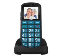 CHAKEYAKE Big Button Mobile Phone for Elderly with Charger Station, Easy to Use Basic Mobile Phone, SIM Free Unlocked, SOS Emergency Button, Large Volume, Speed Dial, FM Radio(Blue)