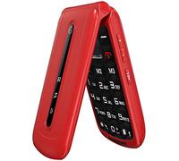 CHAKEYAKE Flip Phone Unlocked Basic Cell Phone with Large Button Icon Easy to Use Mobile Phone for Seniors and Kids (Red)