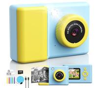 CHAKEYAKE Instant Camera, 20MP 1080P Portable Digital Camera, 2.4" Display with 3 Rolls of Colour Photo Paper, 32GB Memory Card and Colour Pen, Blue