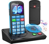 CHAKEYAKE Mobile Phone For Elderly, 4g Big Button Basic Phone With Bluetooth Speaker Charging Station, Large Volume, Sos Emergency Button, Speed Dial, 1000mah Battery,Torch, 1,77" Color Display, Blue