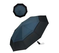 Chakipee Compact Travel Umbrella Windproof Strong- Automatic Folding Umbrellas for Wind and Rain, Double Vented Canopy 210T Fabric 102cm Span - 9 Ribs Portable Umbrella for Men and Women Blue