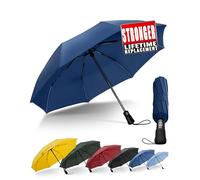 Chakipee Compact Travel Umbrella Windproof Strong- Automatic Folding Umbrellas for Wind and Rain, Portable 210T Fabric 106cm Span - 8 Ribs Portable Umbrella for Men and Women Blue