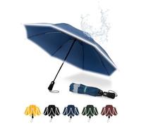 Chakipee Umbrella Windproof Strong Compact Automatic Umbrellas - Umbrella for Men and Women, Portable Folding Umbrella for Travel with Reflective Stripes - Fits Car & Backpack for Wind and Rain