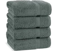Chakir Turkish Linens 100% Cotton Premium Turkish Towels for Bathroom | 16'' x 30'' (4-Piece Hand Towel, Dark Gray)