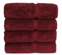 Chakir Turkish Linens 100% Cotton Premium Turkish Towels for Bathroom | 27'' x 54'' (4-Piece Bath Towels - Cranberry)
