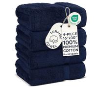 Chakir Turkish Linens 4 Piece Hand Towels, 100% Cotton Turkish Towels for Bathroom, Luxury Soft Absorbent Hand Towel Set, 16 x 30 Inches, Navy