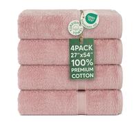 Chakir Turkish Linens | Hotel & Spa Quality 100% Cotton Premium Turkish Towels | Soft & Absorbent (4-Piece Bath Towels, Pink)