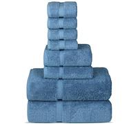 Chakir Turkish Linens | Hotel & Spa Quality 100% Cotton Premium Turkish Towels | Soft & Absorbent (8-Piece Towel Sets, Wedgewood)