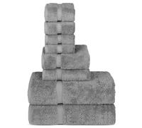 Chakir Turkish Linens | Hotel & Spa Quality 100% Cotton Premium Turkish Towels | Soft & Absorbent (8-Piece Towel Sets, Gray)