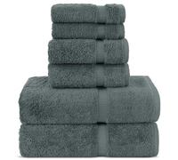 Chakir Turkish Linens |Hotel & Spa Quality 100% Cotton Premium Turkish Towels | Soft & Absorbent (Dark Gray, 6-Piece Towel Sets)