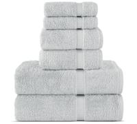 Chakir Turkish Linens |Hotel & Spa Quality 100% Cotton Premium Turkish Towels | Soft & Absorbent (Silver Gray, 6-Piece Towel Sets)