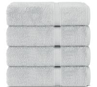 Chakir Turkish Linens |Hotel & Spa Quality 100% Cotton Premium Turkish Towels | Soft & Absorbent (Silver Gray, Bath Towel - Set of 4)