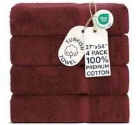 Chakir Turkish Linens Hotel & Spa Quality, Highly Absorbent 100% Cotton Turkish Towel Set (Set of 4, Cranberry)