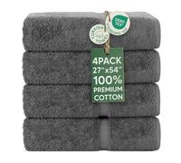 Chakir Turkish Linens Premium Turkish Towels Hotel & Spa Quality 100% Cotton Soft and Absorbent 4 Piece Bath Towel Dark Grey