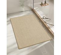 chakme Bathroom Rugs Mat 24x17, Ultra Thin Non Slip Bath Mat Small Quick Dry Absorbent Bath Mat for Bathroom Floor, (Light Beige, 24"x17")
