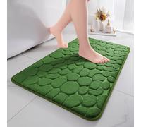 chakme Memory Foam Bath Mat, Absorbent Bath Mat, Decorative Shower Mats, Non-Slip Rugs for Bathroom Living Room, 17 x 24 Inch, Green