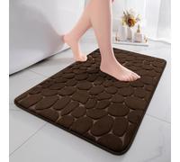 chakme Memory Foam Bath Mat, Memory Foam Shower Mat, Absorbent Bath Mat, Bathroom Rug, Shower Mat, Decorative Door Mat, Non-Slip Mat for Bathroom, Living Room, 43 x 61 cm, Dark Brown