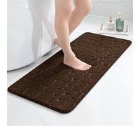 chakme Memory Foam Bath Mat, Memory Foam Shower Mat, Absorbent Bath Mat, Bathroom Rug, Shower Mat, Decorative Door Mat, Non-Slip Mat for Bathroom, Living Room, 60 x 90 cm, Dark Brown