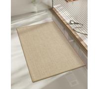 chakme Quick Dry Bath Mat, Ultra Thin Bath Mat Absorbent Bath Mats for Bathroom Mat, Non Slip Bathroom Mat, (White, 32 * 17")