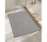 chakme Quick Dry Bath Mat, Ultra Thin Bath Mat Absorbent Bath Mats for Bathroom Mat, Non Slip Bathroom Mat, (Dark Grey, 24"x17")