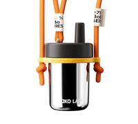 CHAKO LAB Kids Water Bottle with Carrying Rope and Straps | Vacuum Insulated Stainless Steel 16oz for School and Trvels | Two Travel Carrying Options | Galaxy Silver