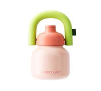 CHAKO LAB Water Bottle with Straw and Carry Handle | Wide Mouth Vacuum Insulated Stainless Steel Metal Bottles| Reusable, Leak-Proof & BPA Free | 1000ml Pink&Green